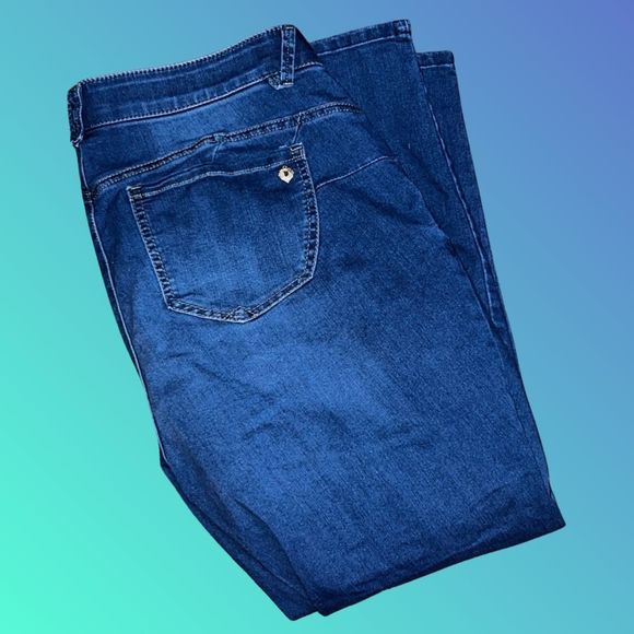 Plus Size Democracy Ab Solution Crop Jeans Size 18W 36x26 - Picture 2 of 5